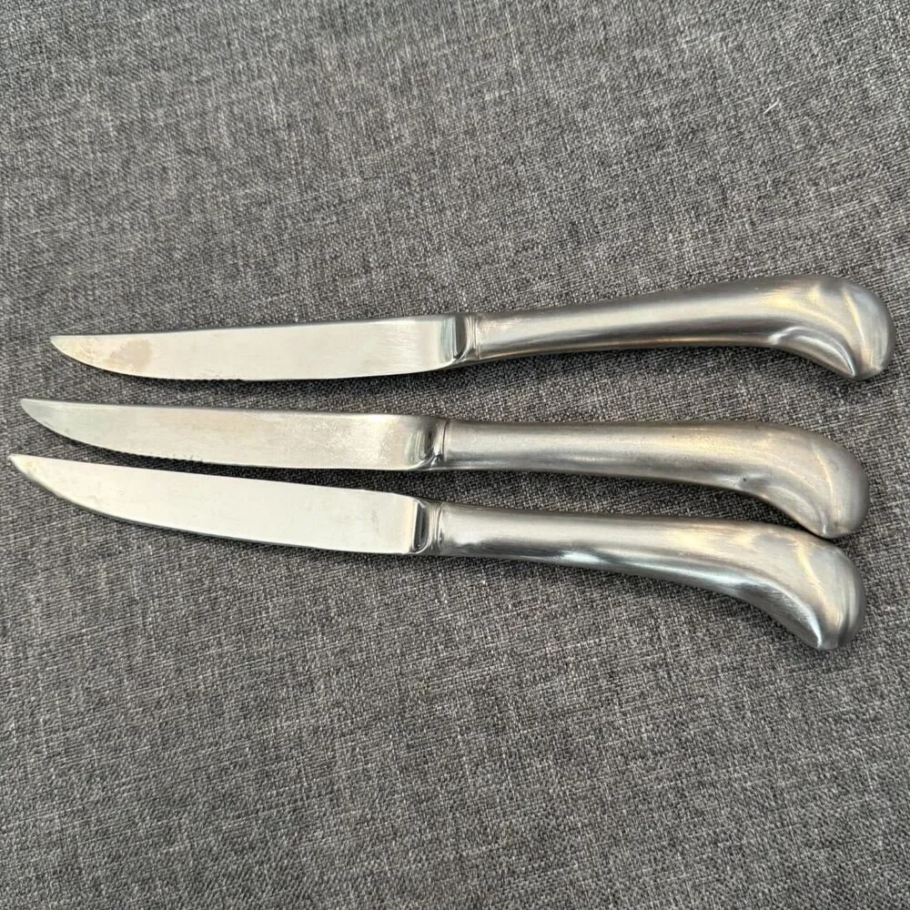 Vintage Pistol Grip, Steak Knives Set of 3, Made in Korea, Stainless Steel